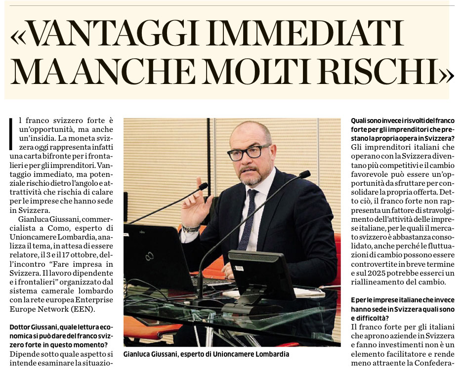 Anteprima dell'articolo pubblicato sul quotidiano "La Provincia"