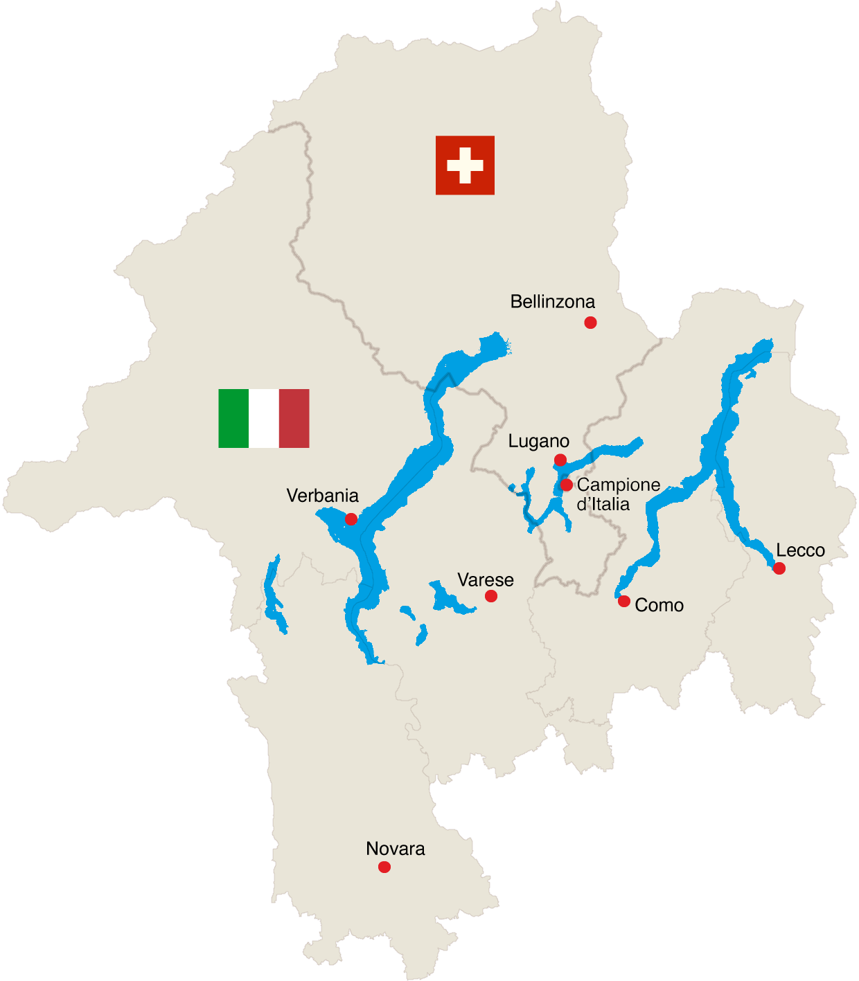 Map of the Insubrc area